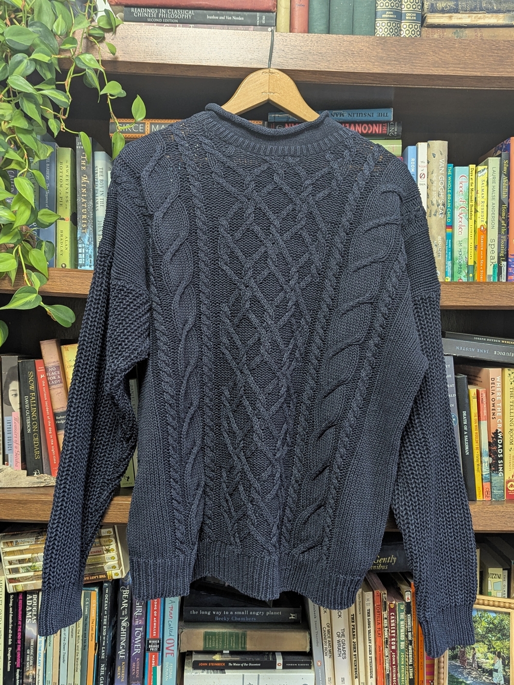 Vintage Navy Cable Knit Sweater